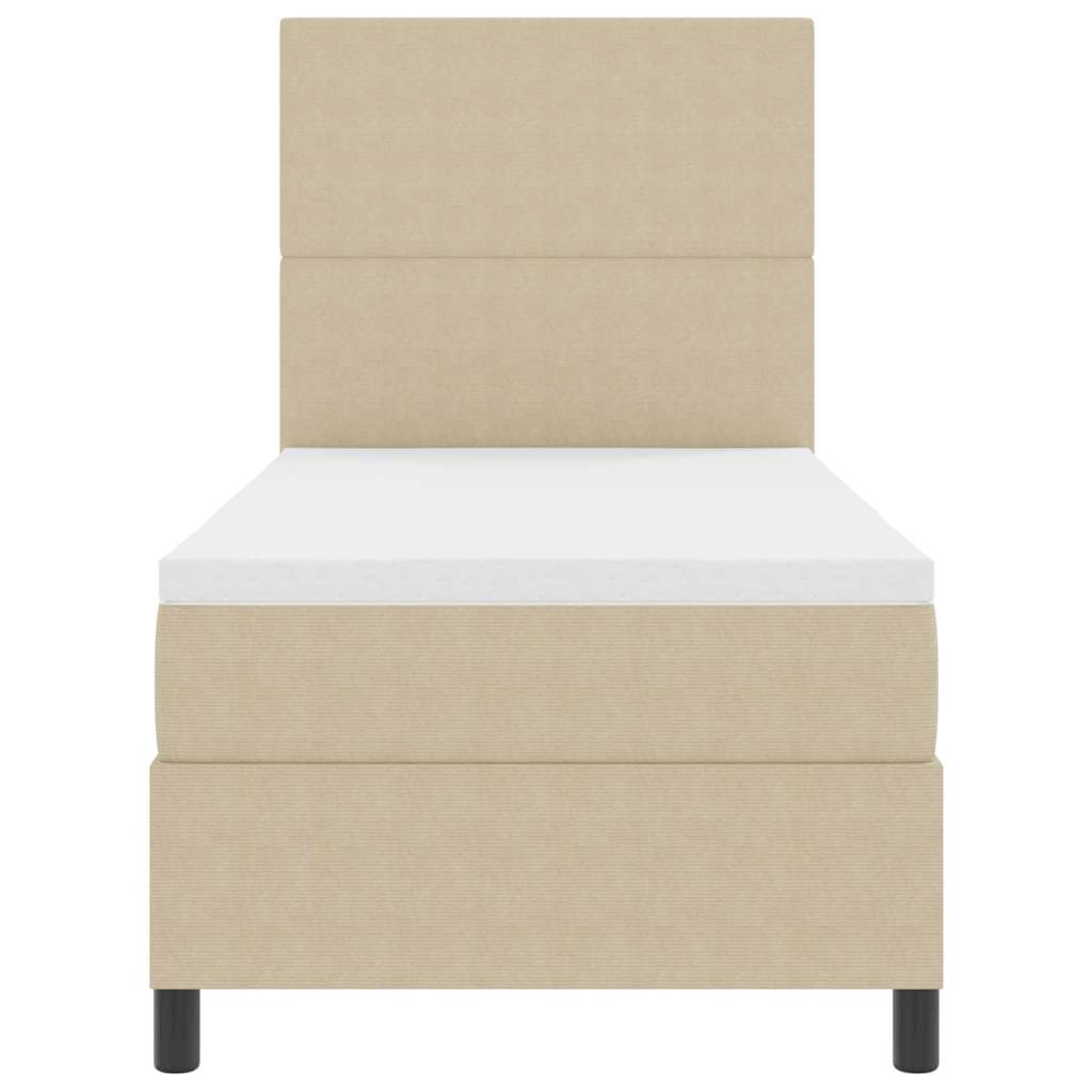 LED Box Spring Ágy Világosszürke és fehér 80 x 200 cm