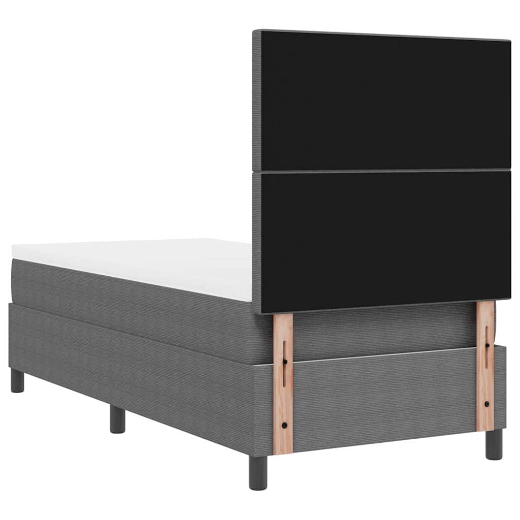 LED Box Spring Ágy Világosszürke és fehér 90 x 190 cm