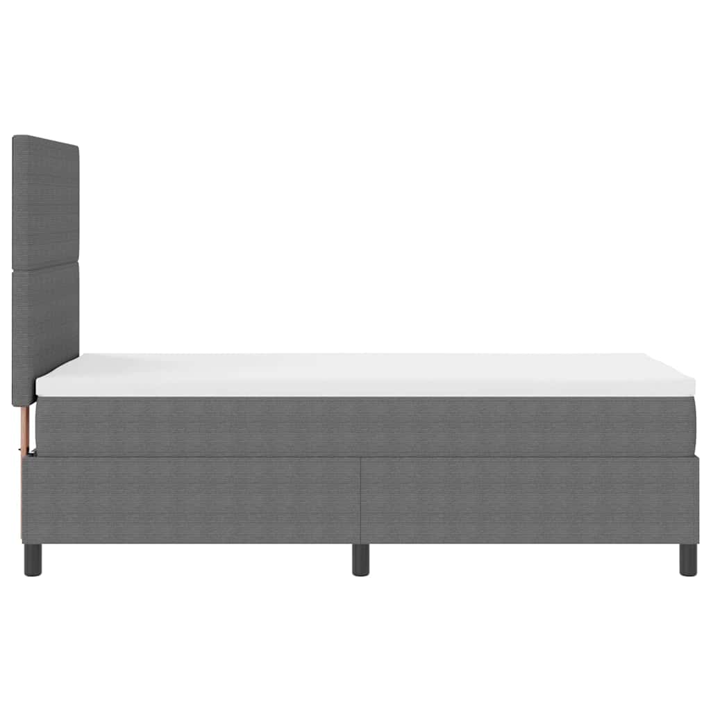 LED Box Spring Ágy Világosszürke és fehér 90 x 190 cm