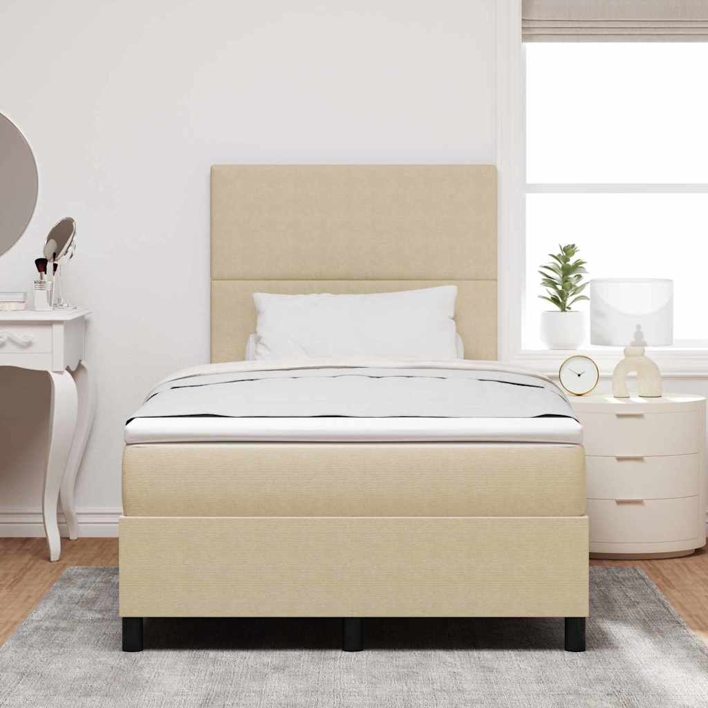 LED Box Spring Ágy Világosszürke és fehér 120 x 190 cm