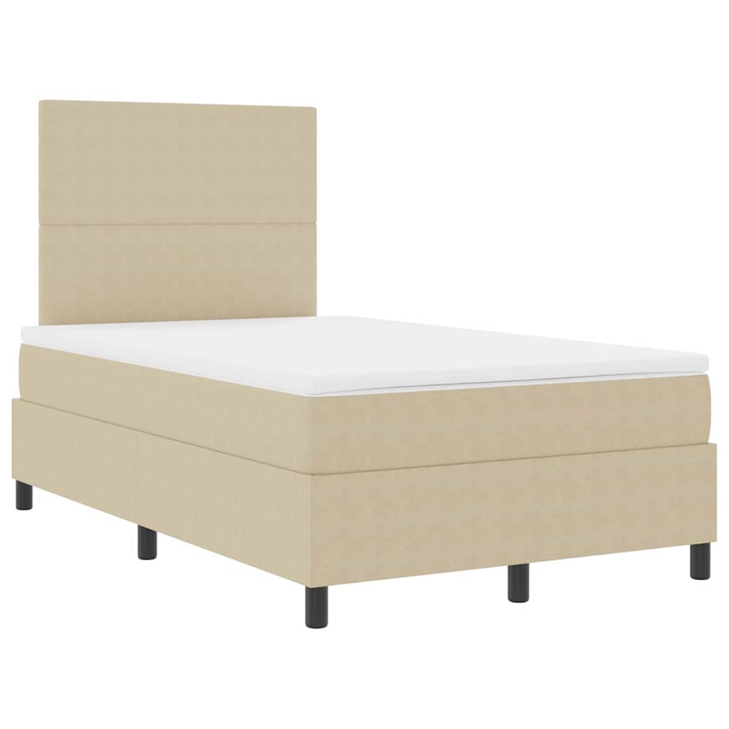 LED Box Spring Ágy Világosszürke és fehér 120 x 190 cm