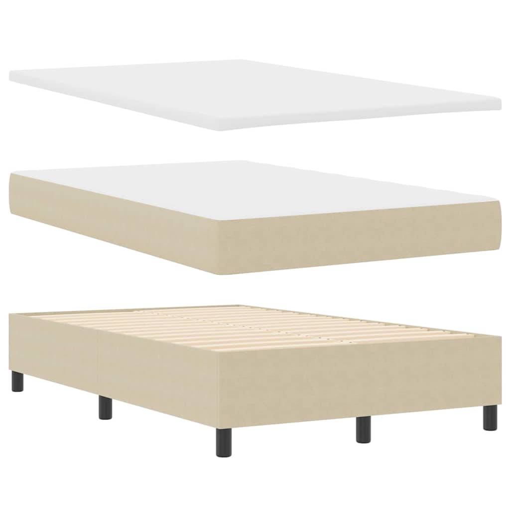 LED Box Spring Ágy Világosszürke és fehér 120 x 190 cm