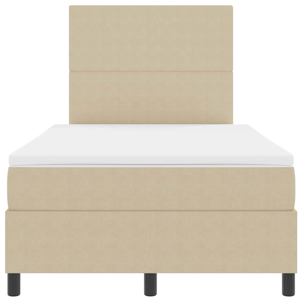 LED Box Spring Ágy Világosszürke és fehér 120 x 190 cm