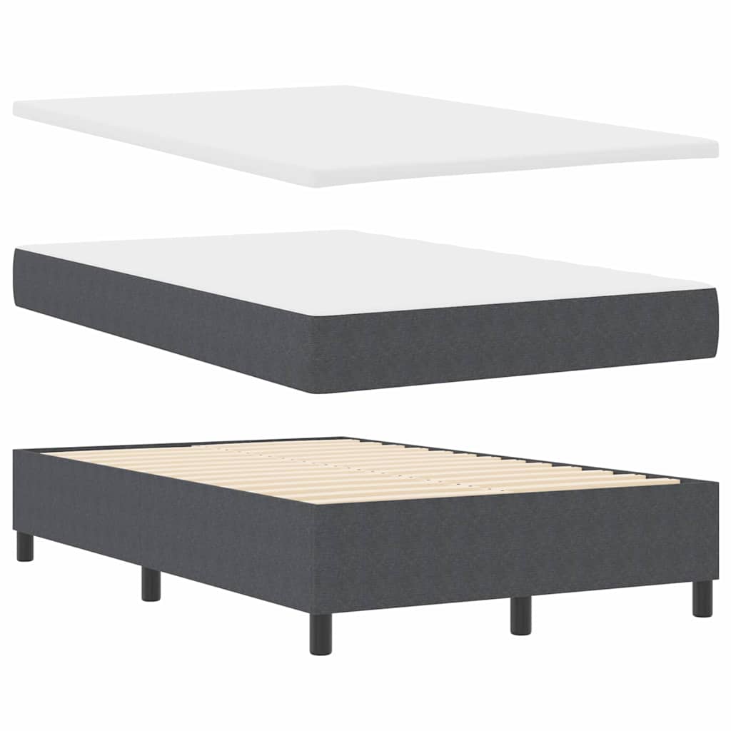 LED Box Spring Ágy Sötétszürke és Fehér 120 x 200 cm