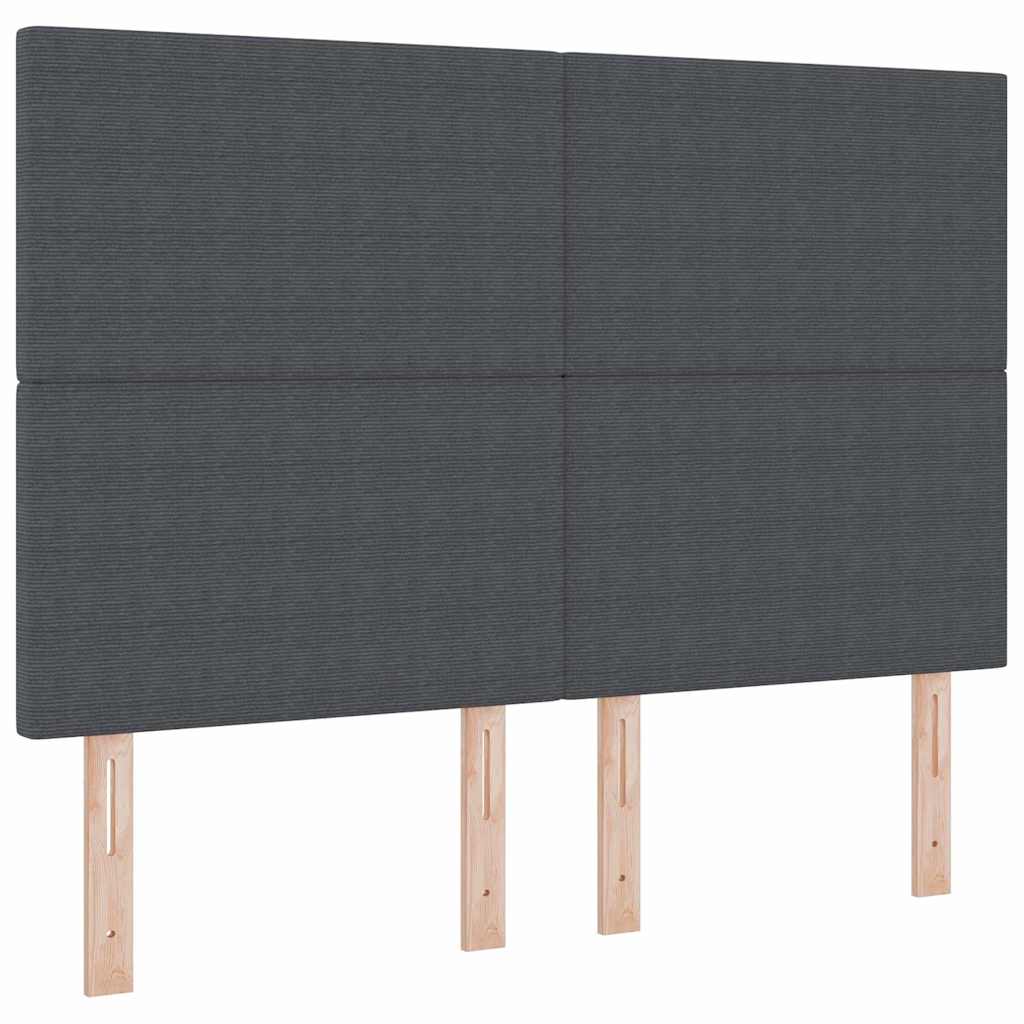 LED Box Spring Ágy Sötétszürke és Fehér 140 x 190 cm