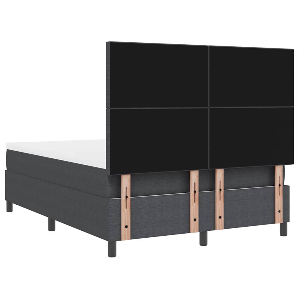 LED Box Spring Ágy Sötétszürke és Fehér 140 x 190 cm