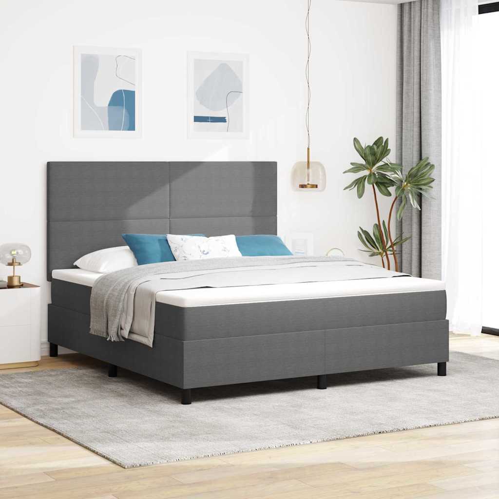 LED Box Spring Ágy Világosszürke és fehér 180 x 200 cm