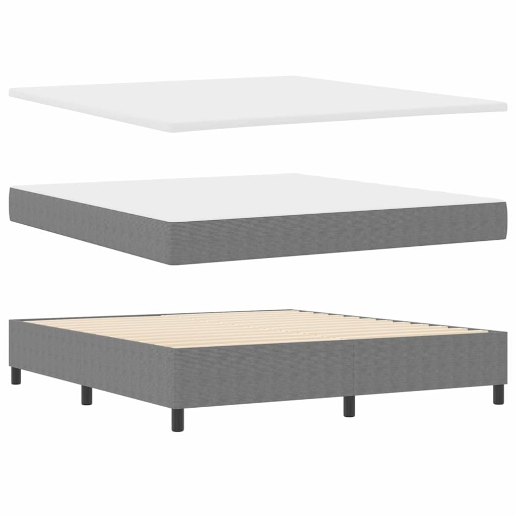 LED Box Spring Ágy Világosszürke és fehér 180 x 200 cm