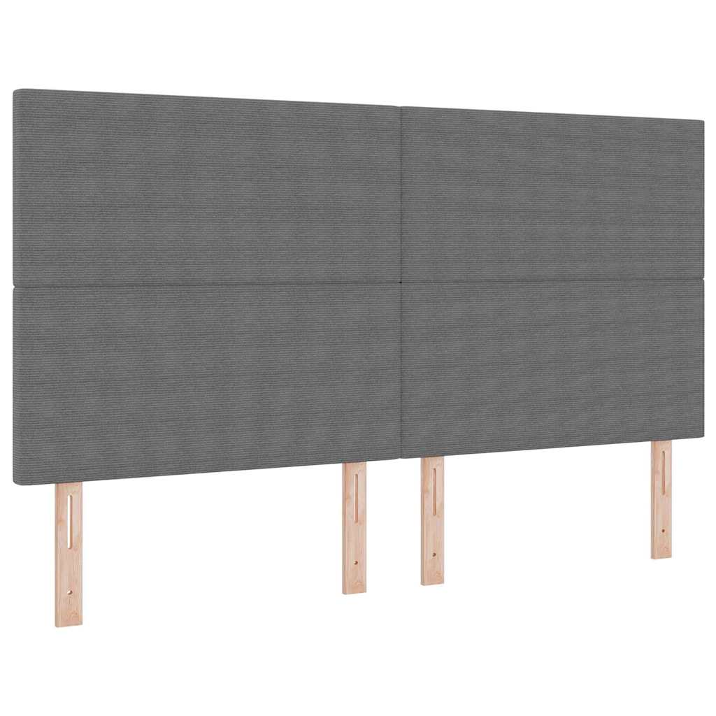 LED Box Spring Ágy Világosszürke és fehér 180 x 200 cm