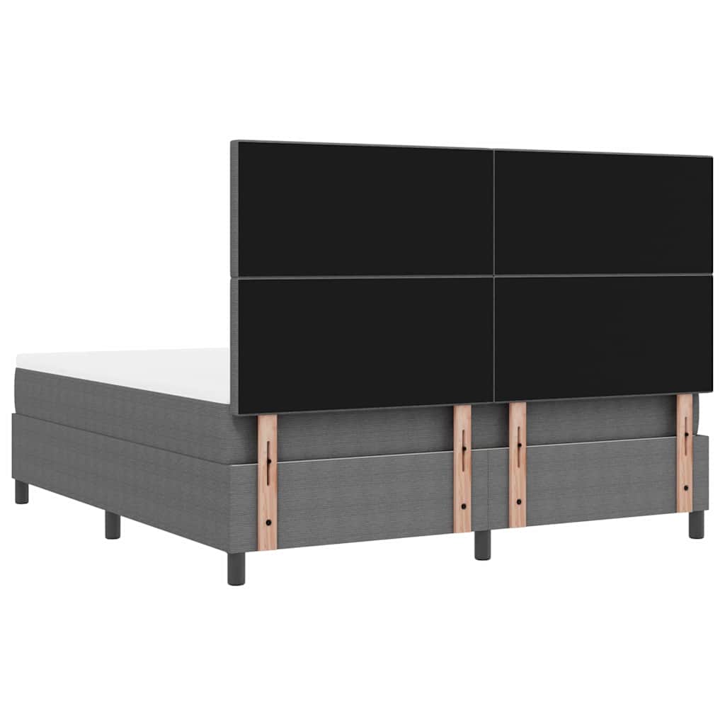 LED Box Spring Ágy Világosszürke és fehér 180 x 200 cm