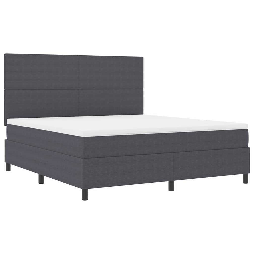 LED Box Spring Ágy Sötétszürke és Fehér 180 x 200 cm