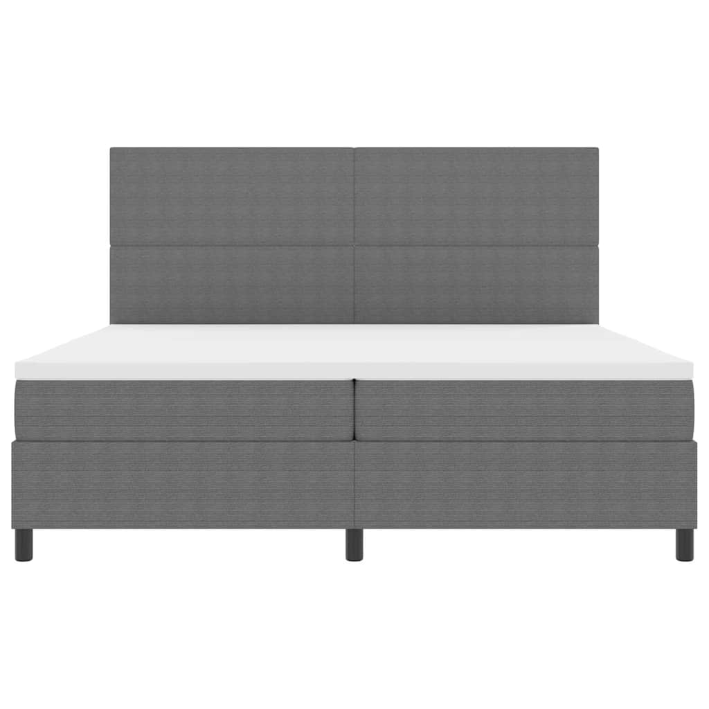 LED Box Spring Ágy Világosszürke és fehér 200 x 200 cm