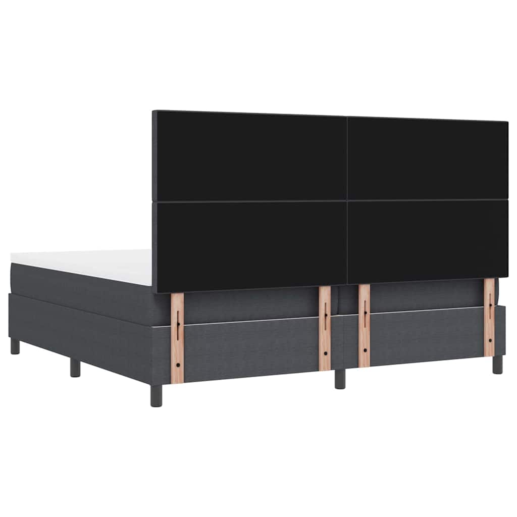 LED Box Spring Ágy Sötétszürke és Fehér 200 x 200 cm