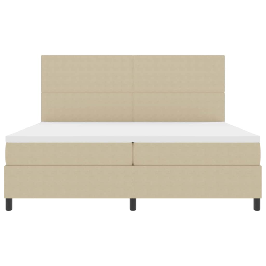 LED Box Spring Ágy Világosszürke és fehér 200 x 200 cm