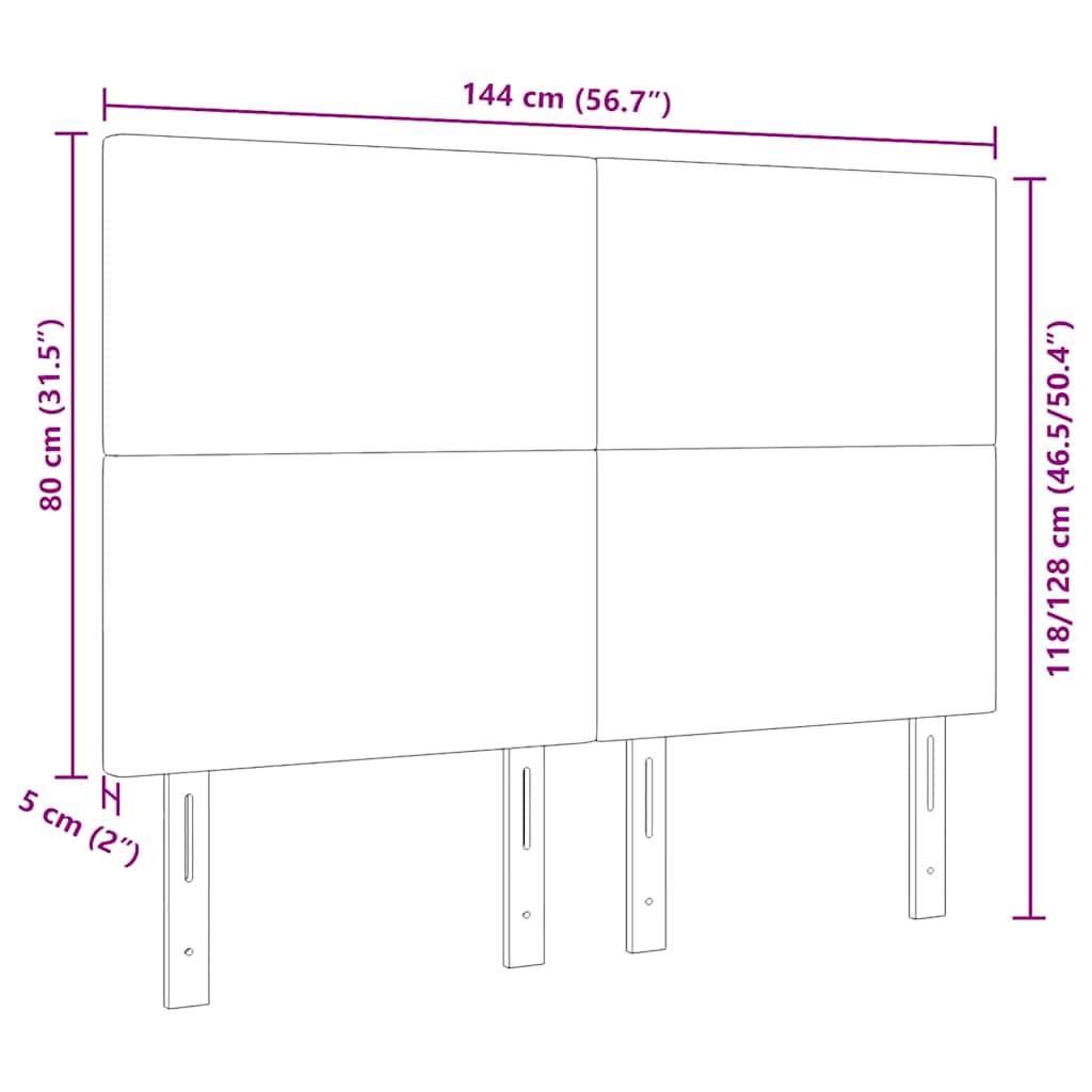 Fejtámla Világosszürke 144 cm Bársonyos szövet