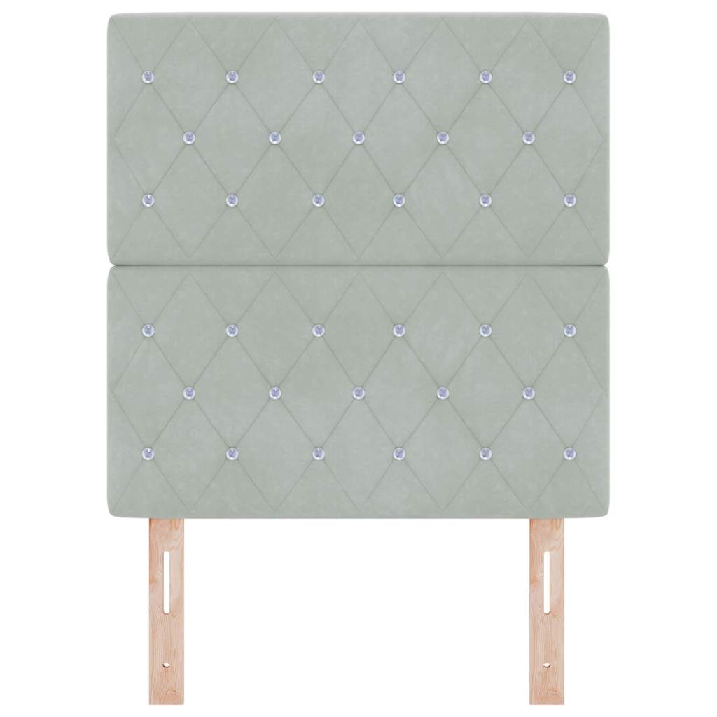 Fejtámla Világosszürke 80 cm Bársony