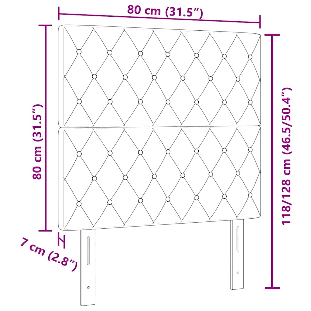 Fejtámla Sötét kék 80 cm Bársony