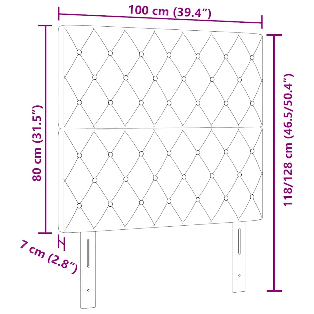 Fejtámla Sötét kék 100 cm Bársony