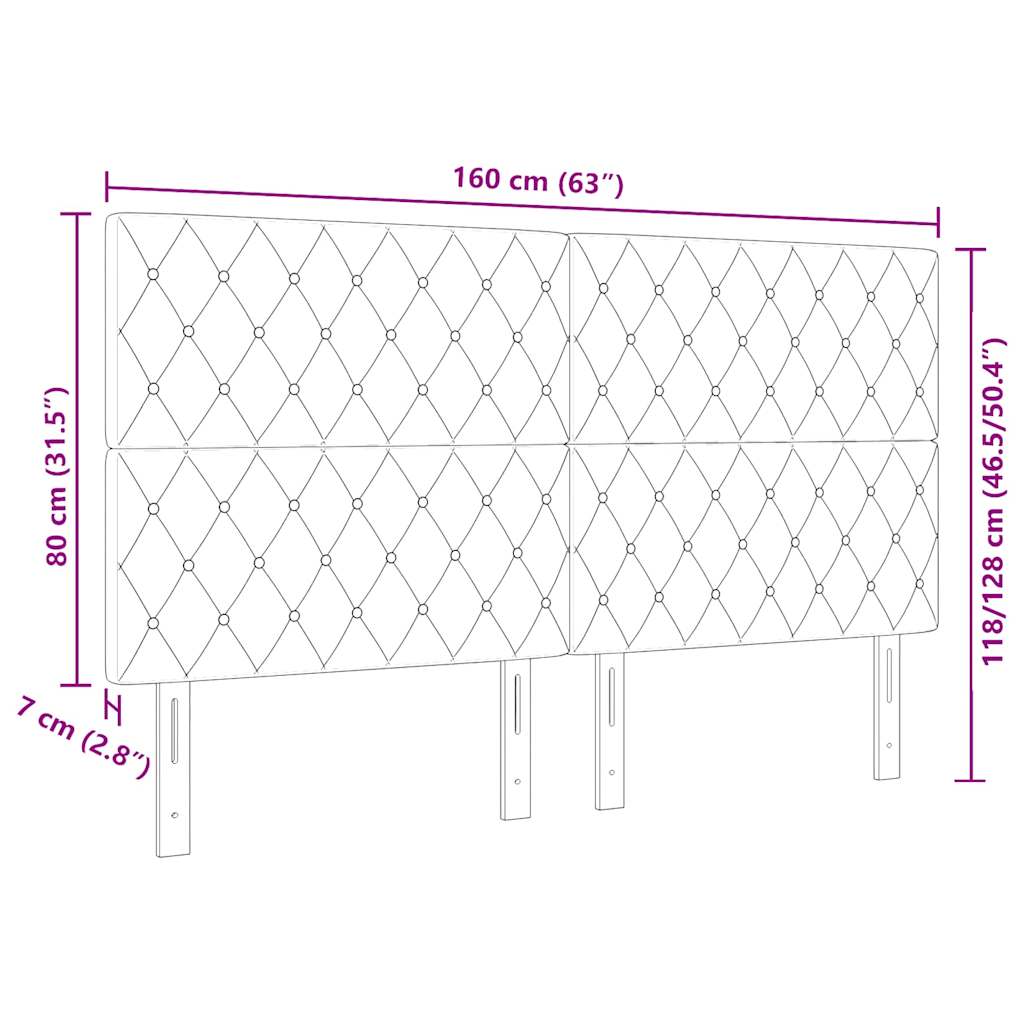 Fejtámla Fekete 160 cm Bársony