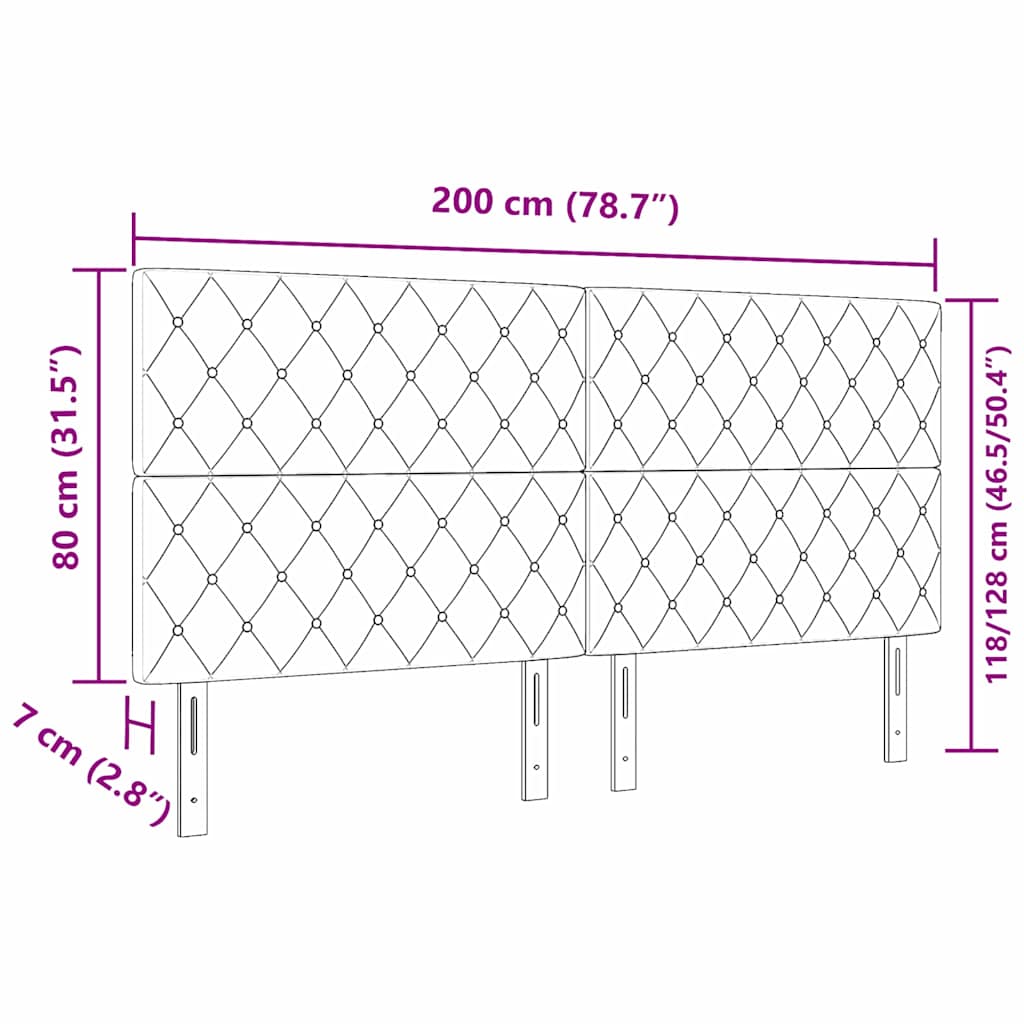Fejtámla Sötétszürke 200 cm Bársony