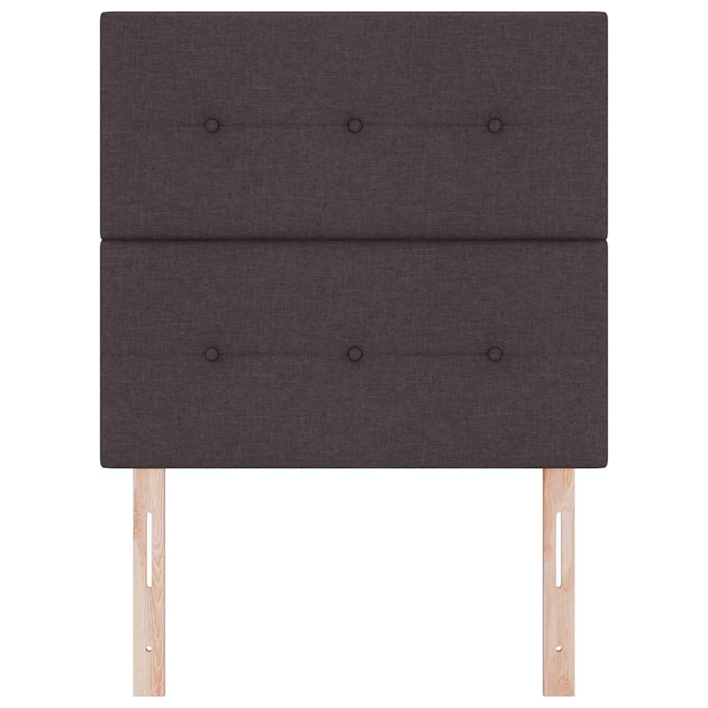 Magasságállítható ágyfej fejtámlával Sötét Barna 90 cm szövet