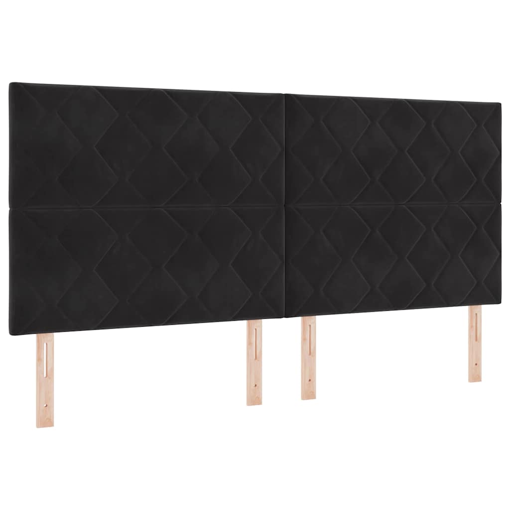 Fejtámla Fekete 200 cm Bársony