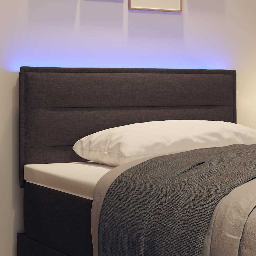 LED ágytámla LED szalagokkal Sötét Barna 90 cm szövet