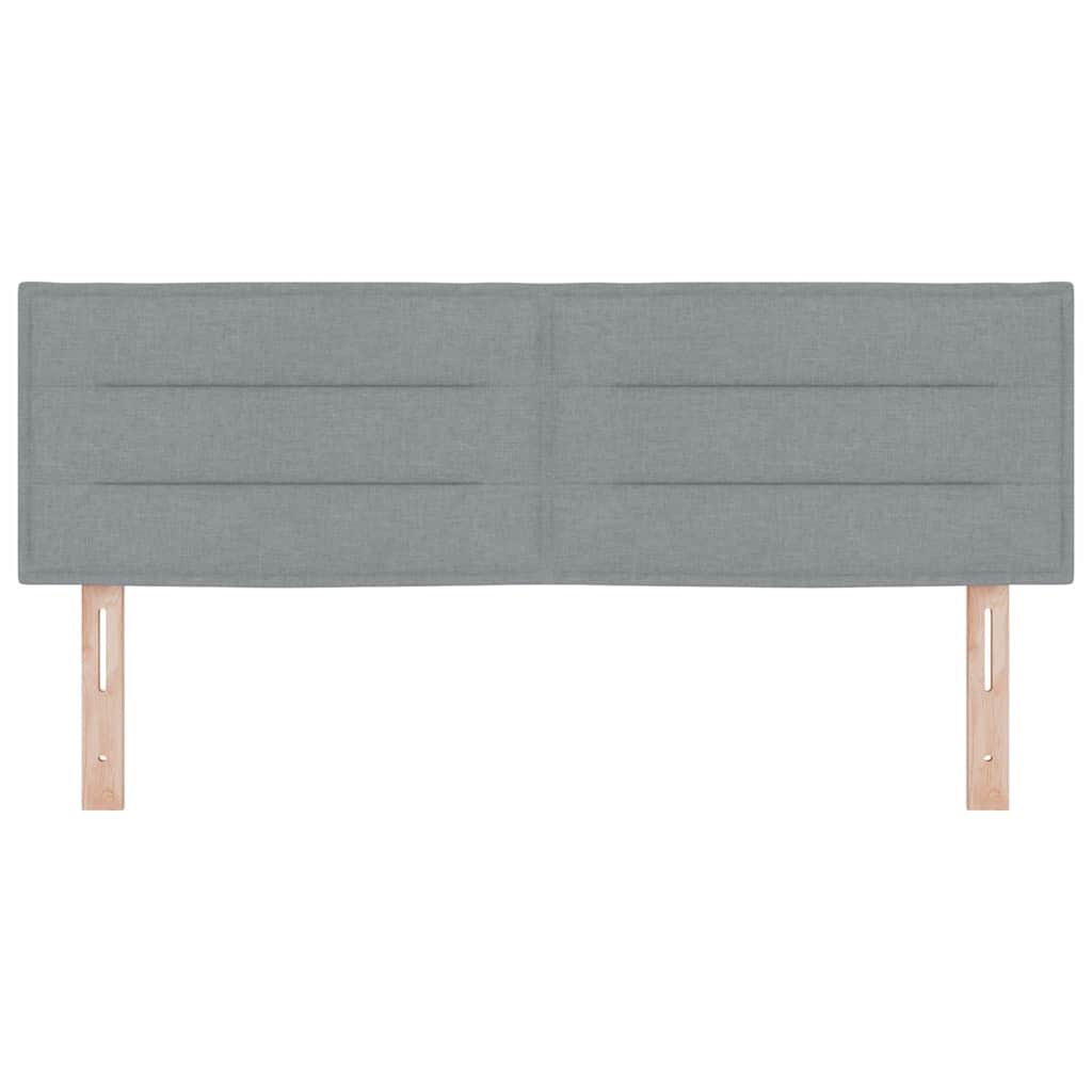 LED ágytámla LED szalagokkal Világosszürke 144 cm szövet