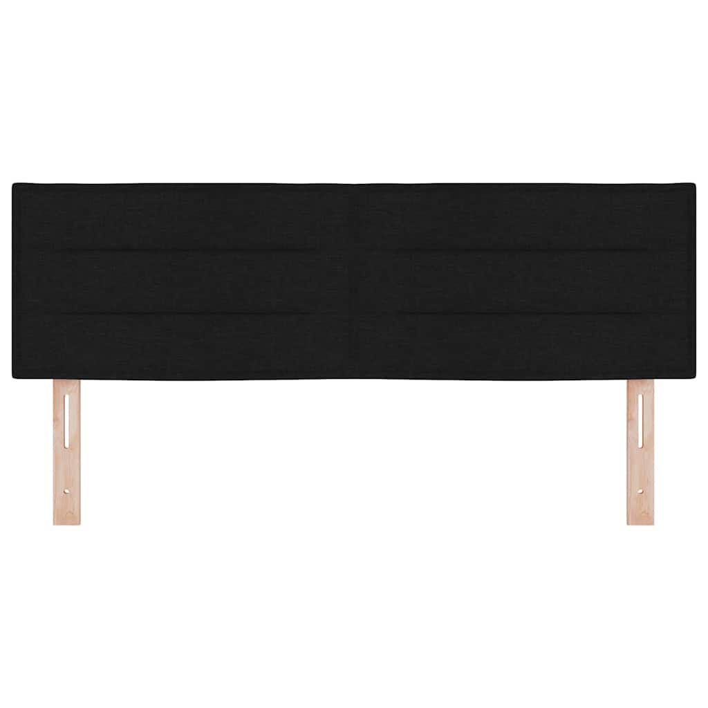 LED ágytámla LED szalagokkal fejtámlával Fekete 144 cm szövet