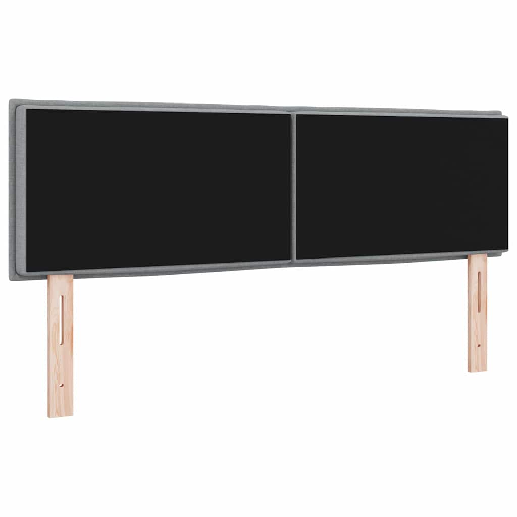 LED ágytámla LED szalagokkal Világosszürke 160 cm szövet