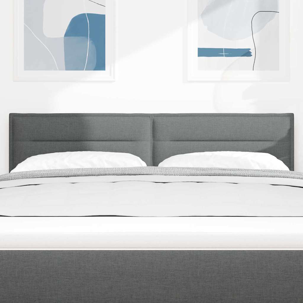 LED ágytámla LED szalagokkal Sötétszürke 160 cm szövet