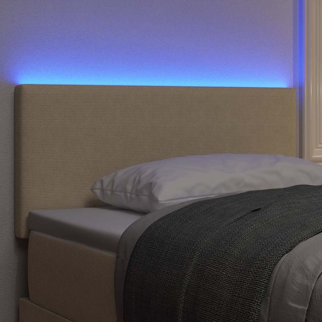 LED ágytámla LED szalagokkal Szürke zöld 80 cm Bársonyos szövet