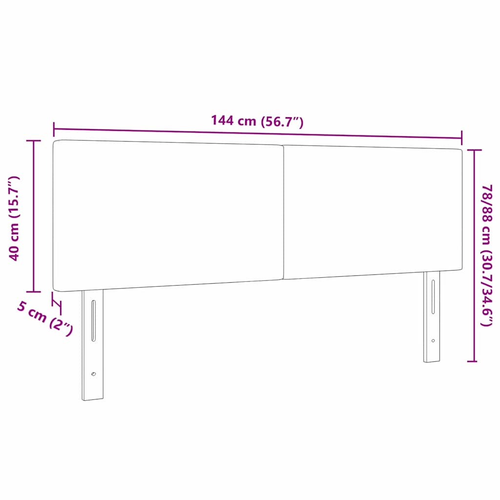 LED ágytámla fejtámlával Sötétszürke 144 cm Bársonyos szövet