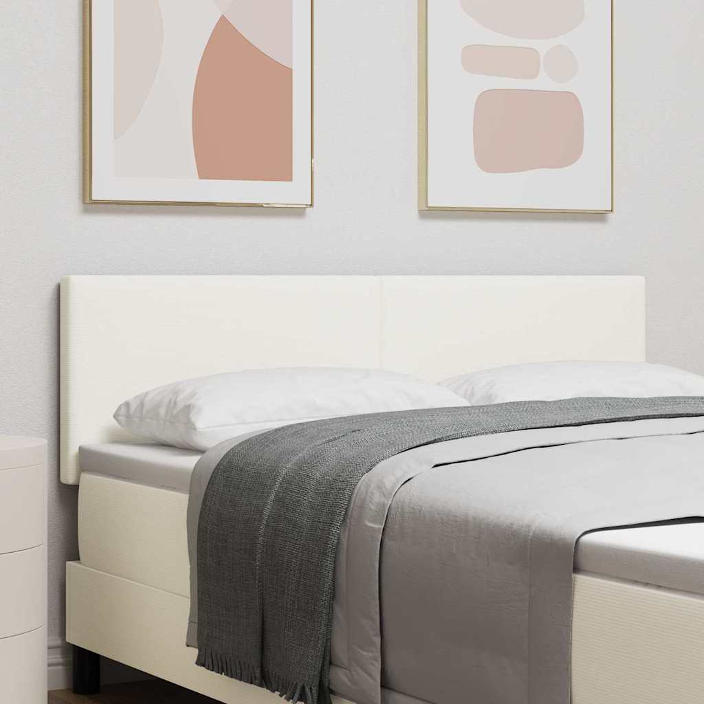 LED ágytámla LED szalagokkal Krém 144 cm Bársonyos szövet