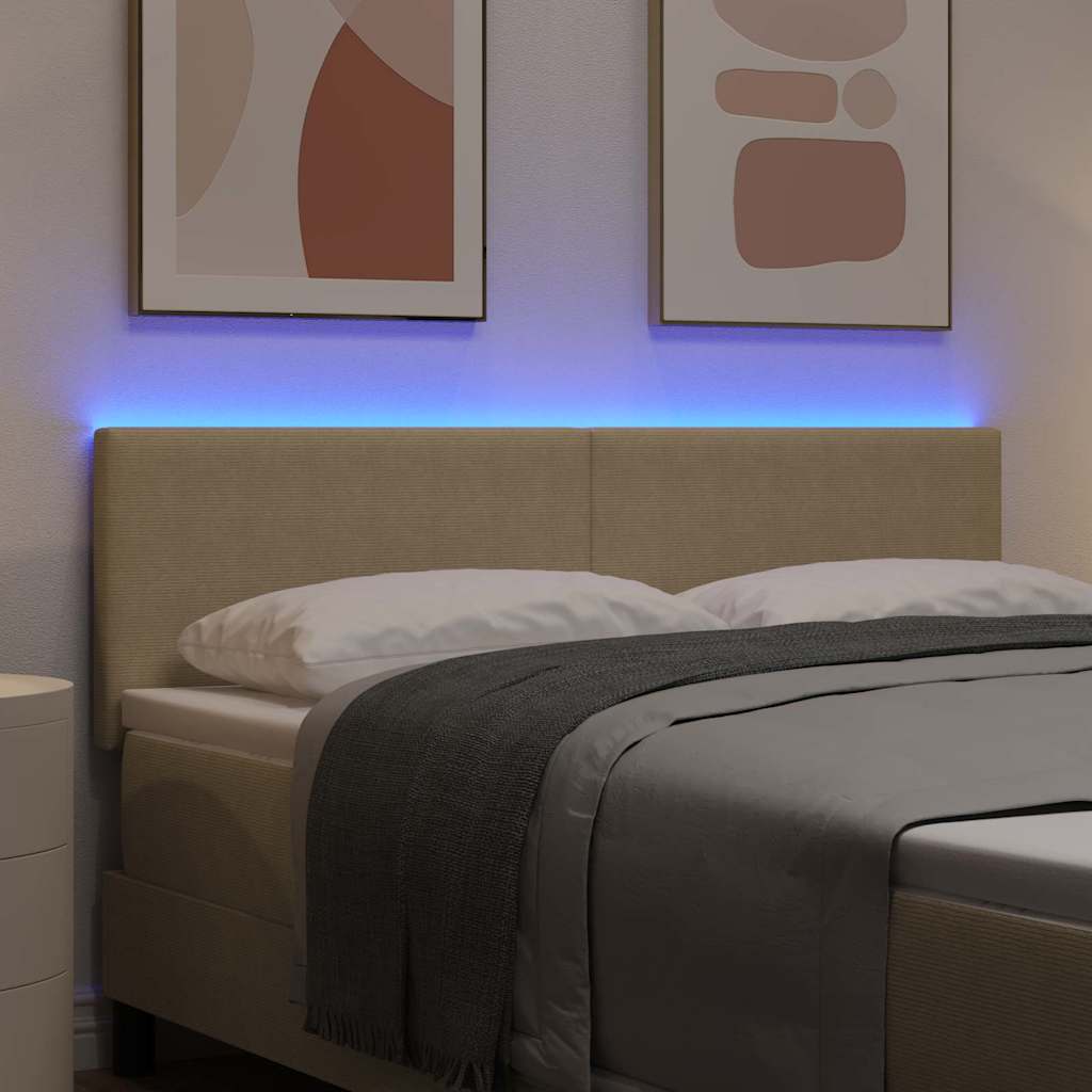 LED ágytámla fejtámlával Szürke zöld 160 cm Bársonyos szövet