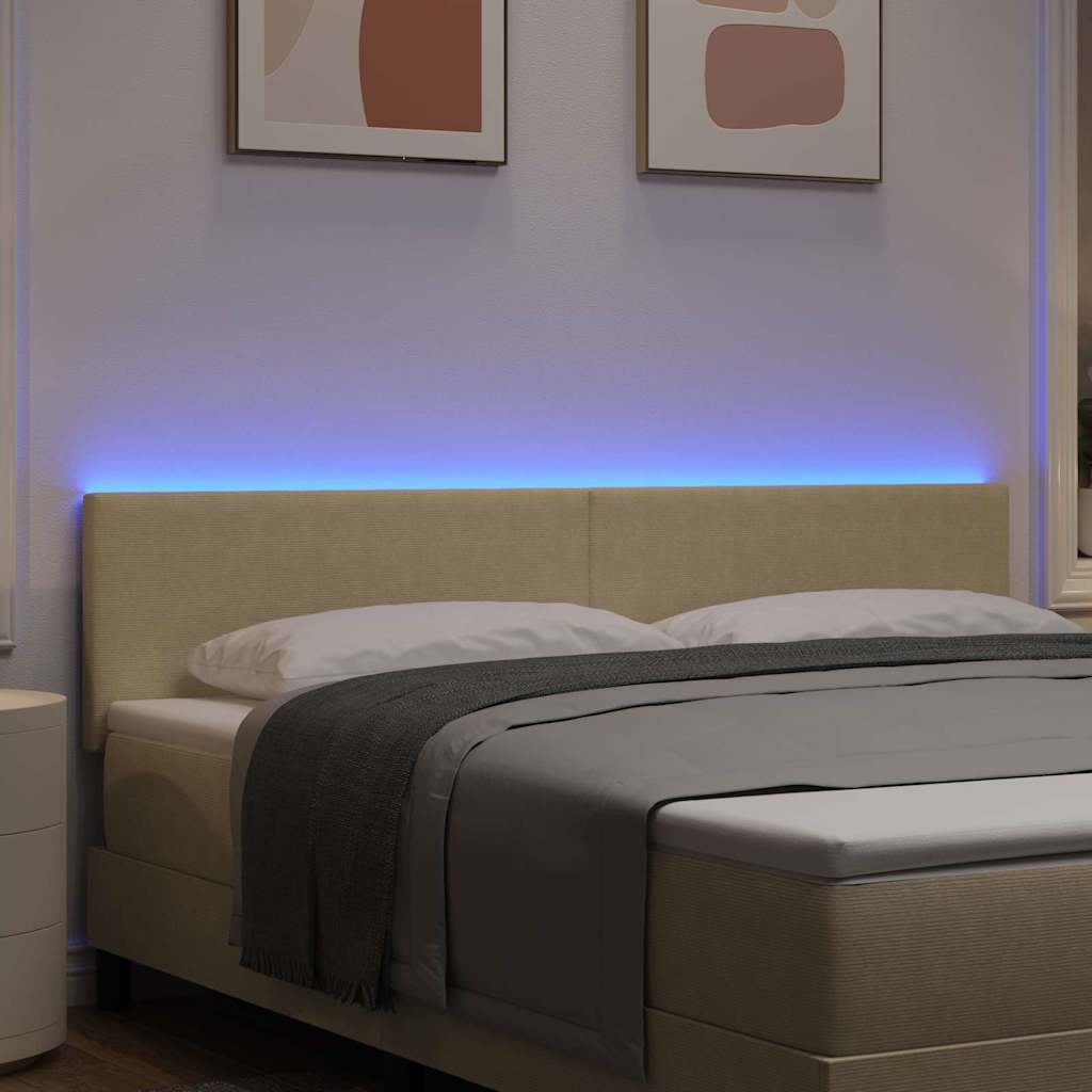 LED ágytámla fejtámlával Szürke zöld 180 cm Bársonyos szövet