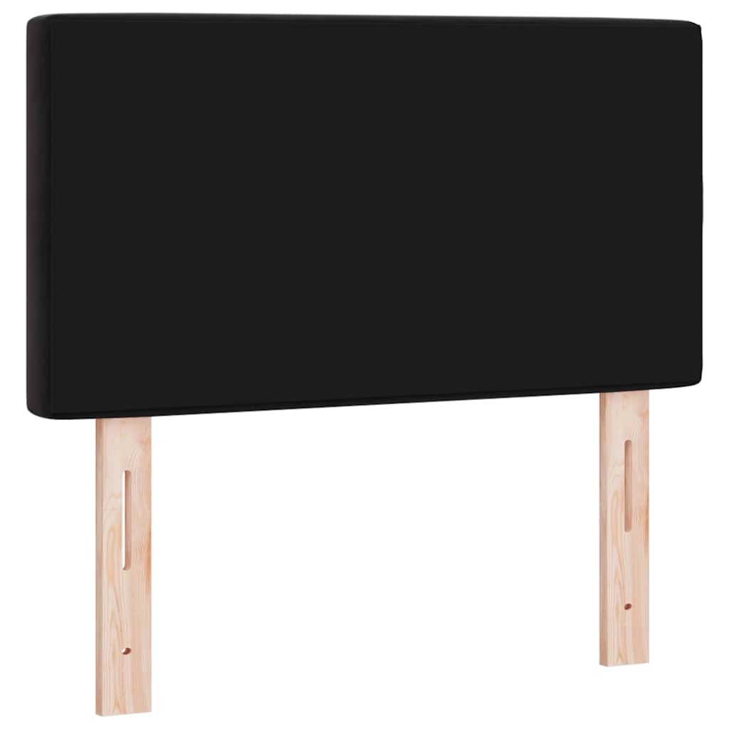 LED ágytámla LED szalagokkal fejtámlával Fekete 80 cm Bársony