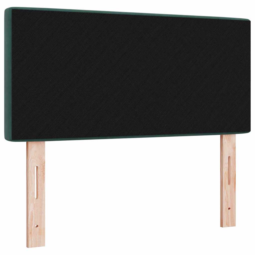 LED ágytámla LED szalagokkal Sötétzöld 100 cm Bársony