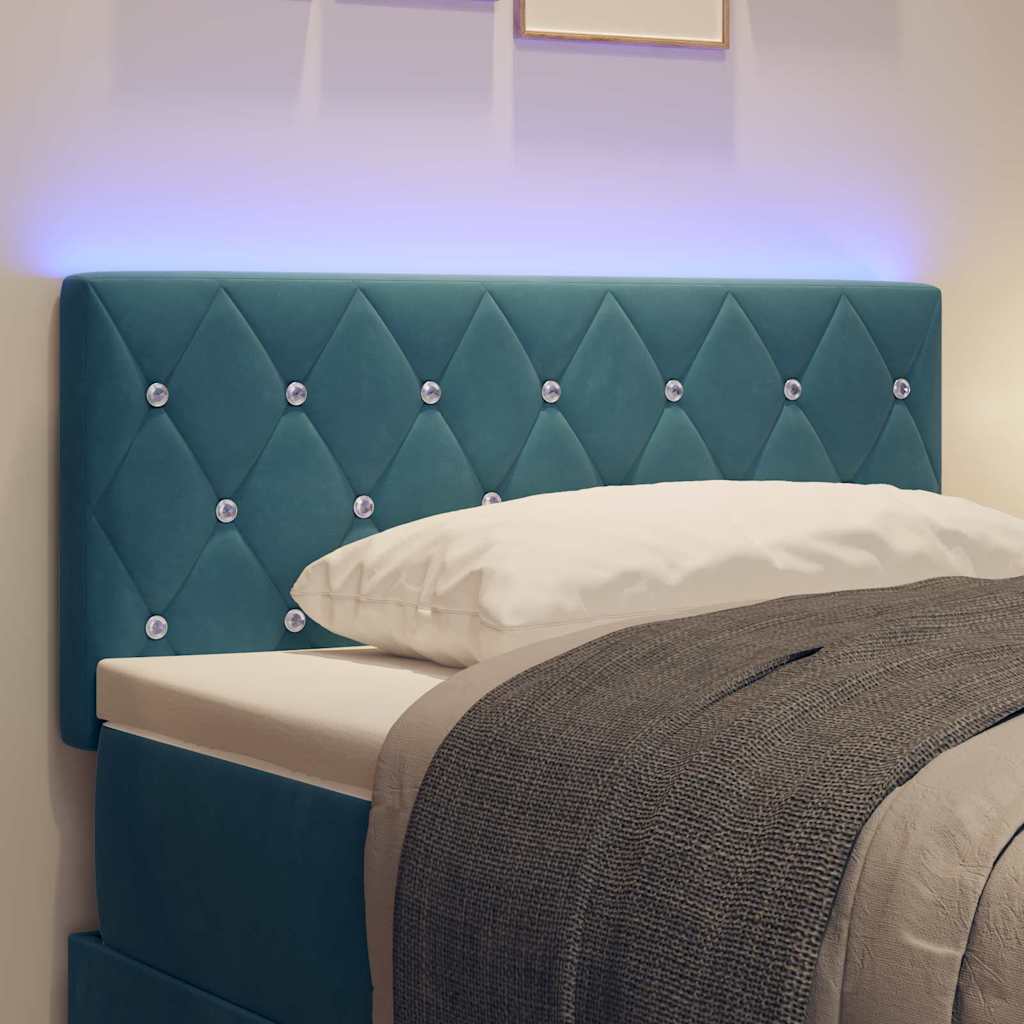 LED ágytámla LED szalagokkal Sötét kék 100 cm Bársony