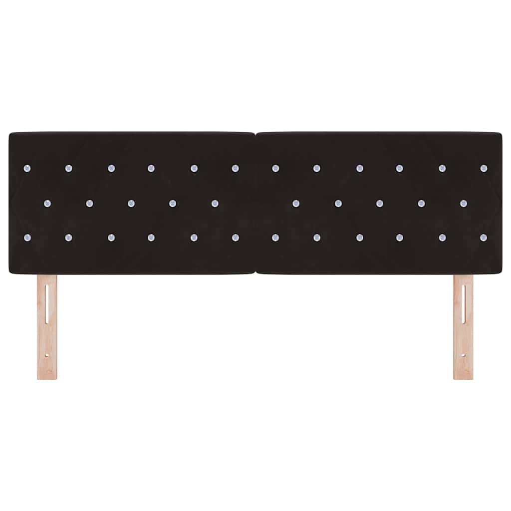 LED ágytámla LED szalagokkal fejtámlával Fekete 160 cm Bársony