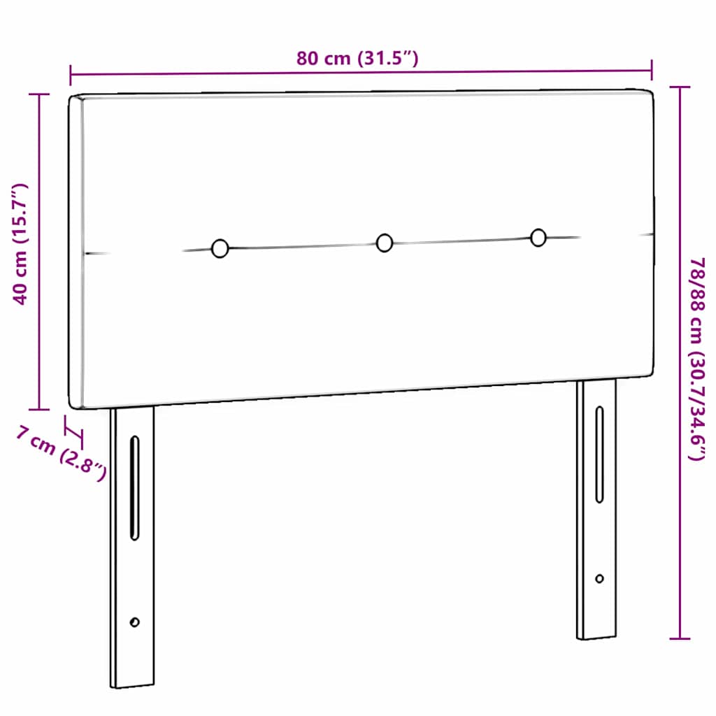 LED ágytámla LED szalagokkal Kék 80 cm Bársony