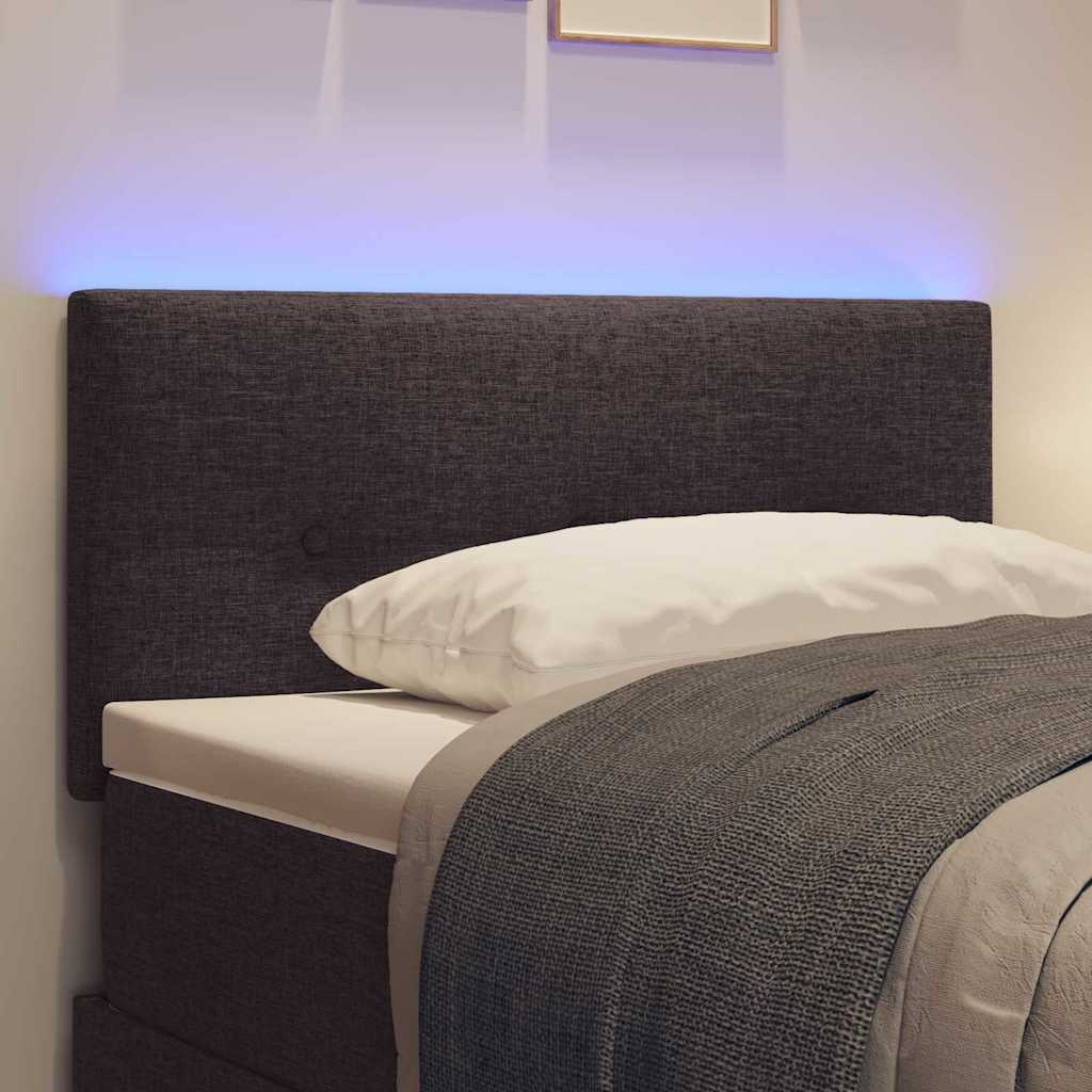 LED ágytámla LED szalagokkal Sötét Barna 90 cm szövet