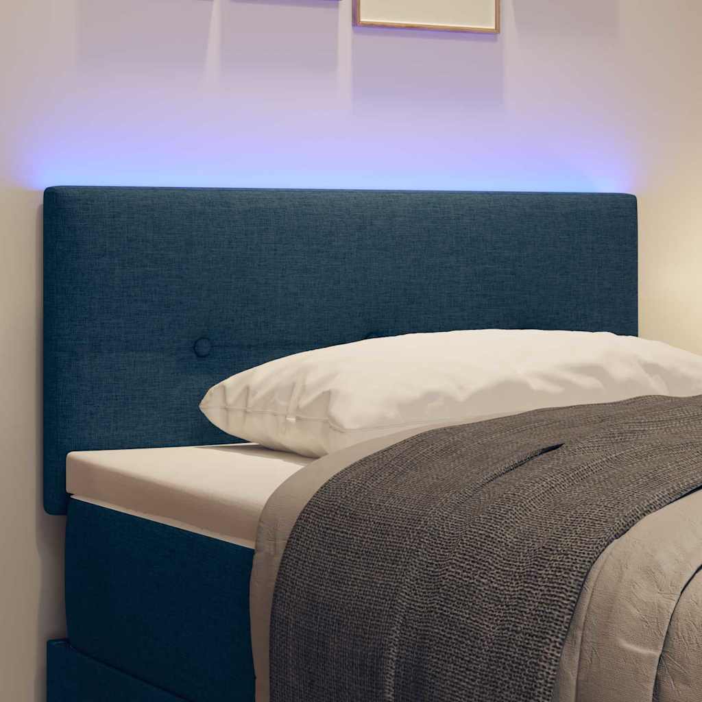 LED ágytámla LED szalagokkal fejtámlával Kék 100 cm szövet