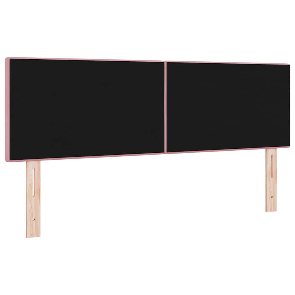 LED ágytámla LED szalagokkal Rózsaszín 144 cm Bársony