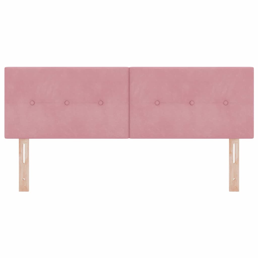 LED ágytámla LED szalagokkal Rózsaszín 144 cm Bársony