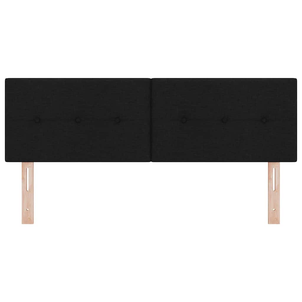 LED ágytámla LED szalagokkal fejtámlával Fekete 160 cm szövet