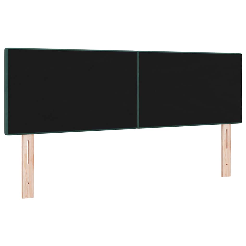 LED ágytámla LED szalagokkal Zöld 160 cm Bársony