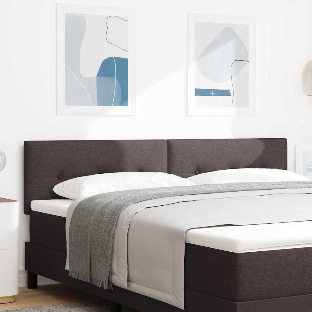 LED ágytámla LED szalagokkal Sötét Barna 180 cm szövet