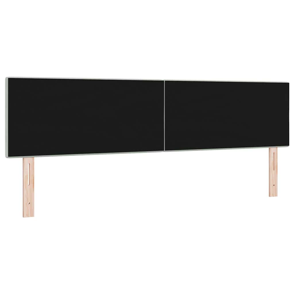 LED ágytámla LED szalagokkal Világosszürke 180 cm Bársony