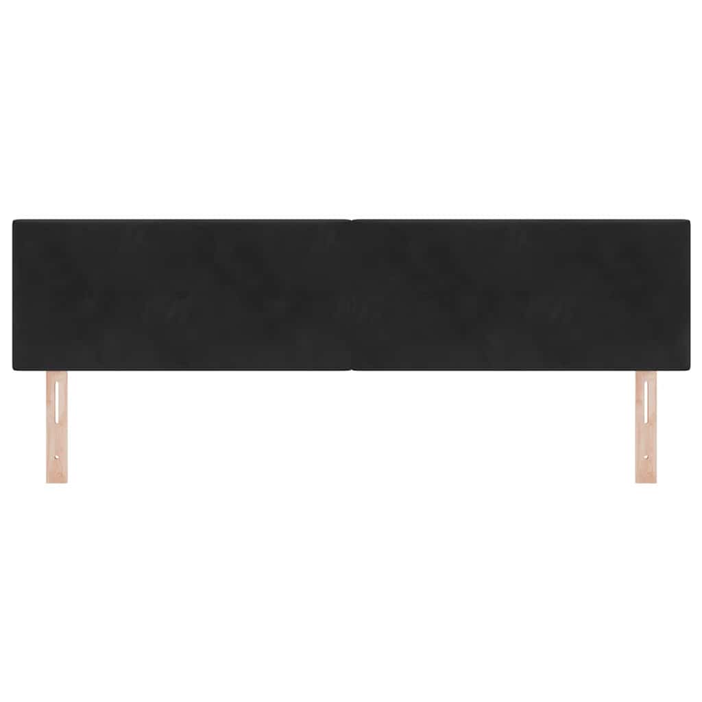 LED ágytámla LED szalagokkal Fekete 180 cm Bársony
